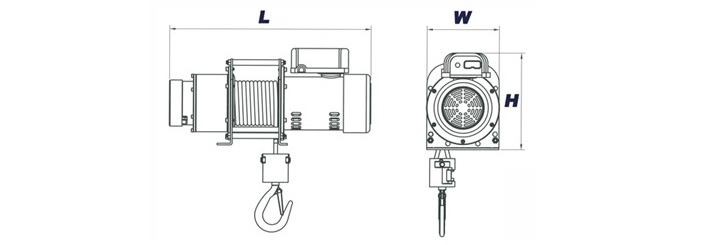 DU-202小型電動(dòng)卷揚(yáng)機(jī)產(chǎn)品尺寸圖