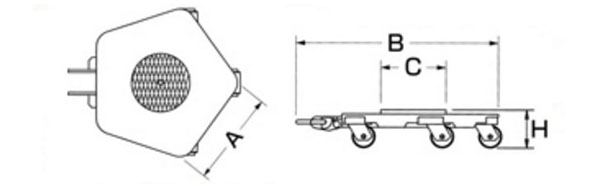 RL-4型DAIKI萬(wàn)向搬運(yùn)小坦克尺寸圖