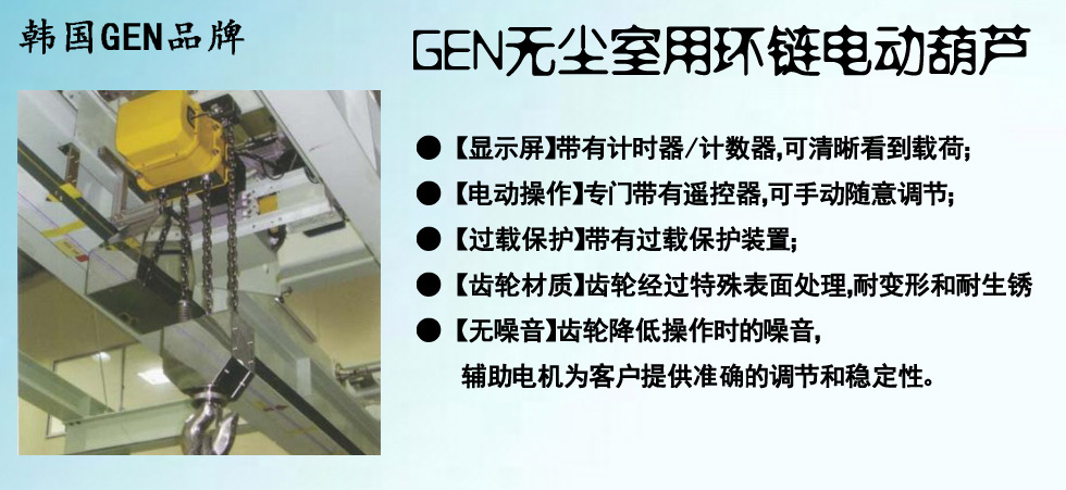 韓國進(jìn)口無塵室用電動(dòng)葫蘆圖