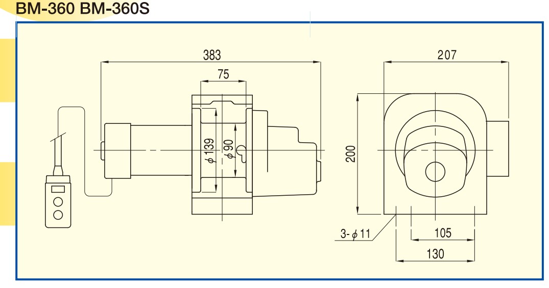 BM系列TKK卷?yè)P(yáng)機(jī):BM-360、BM-360S尺寸圖
